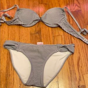 cute two-piece bikini with stripes